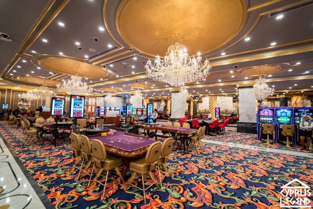 intimate casino interior with comfortable lounge space